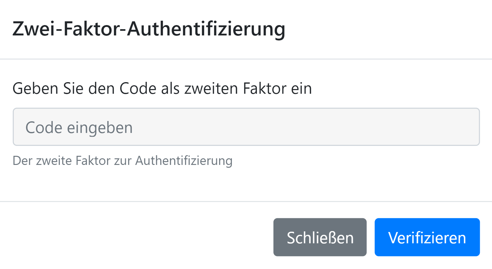 2FA-Code eingeben